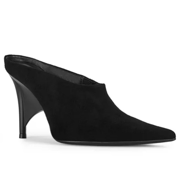 Jeffrey Campbell Black Pointed Kitten Heel Mules - Picture 2 of 2